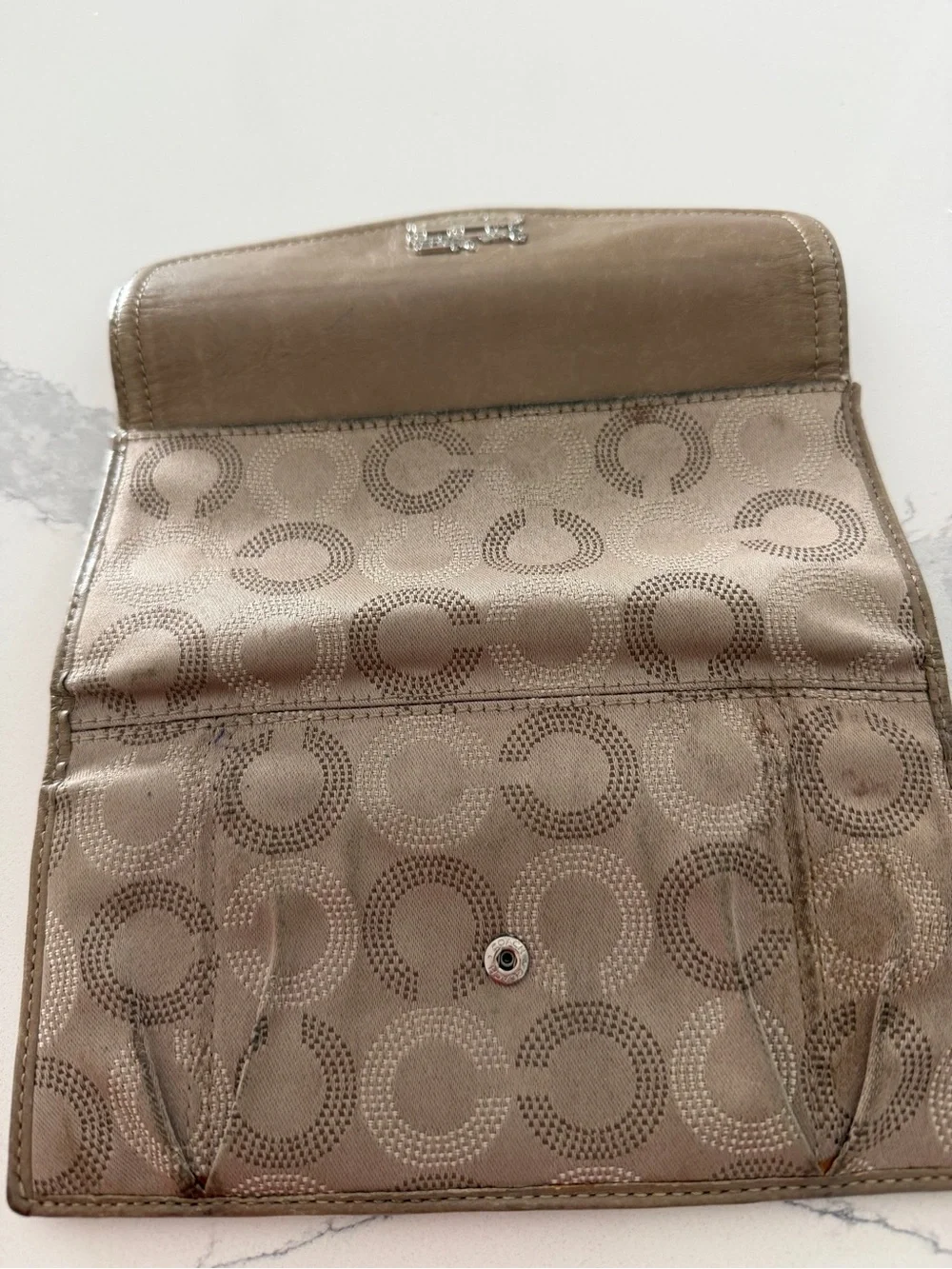 Coach Continental Wallet in Taupe Brown